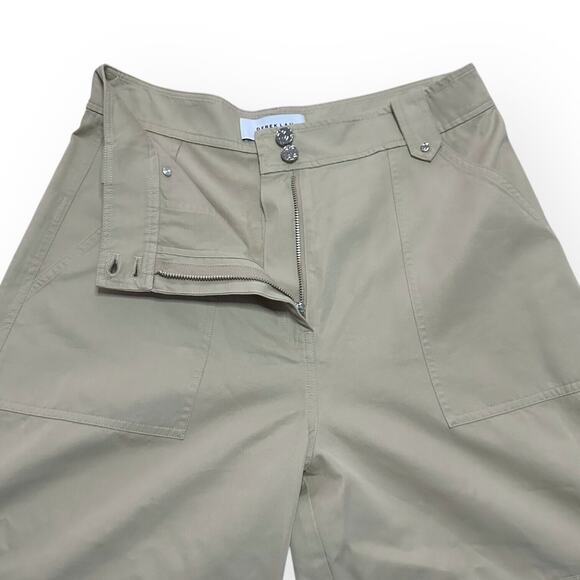 New $325 DEREK LAM 10 CROSBY Peirson Utility Ankle Barrel Pants Twill Khaki Tan - Picture 7 of 14